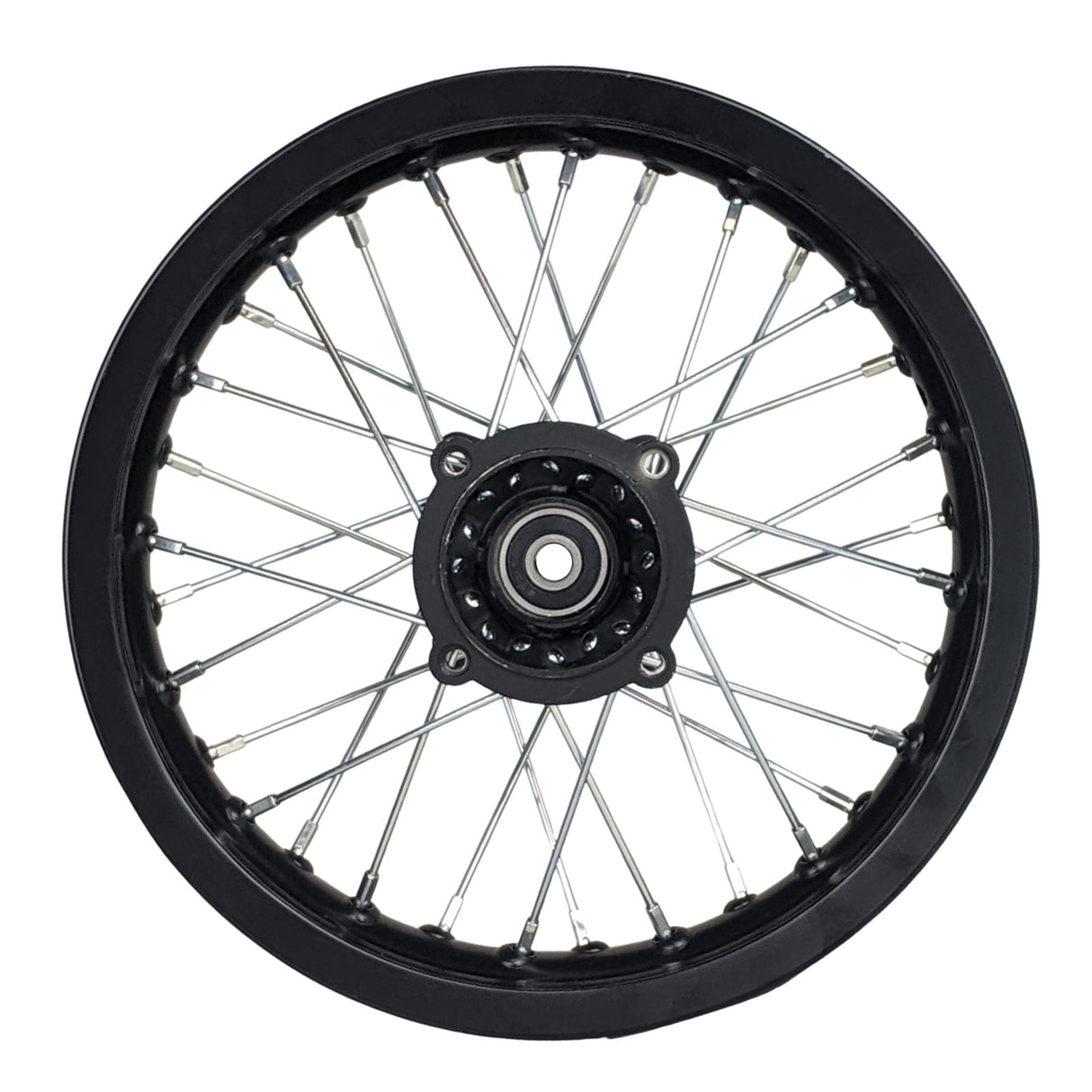 Wheel Rim - Rear 12" and 14" - 12mm and 15mm ID -Version Hub C 12 Wheel / Aluminum 12mm / Black