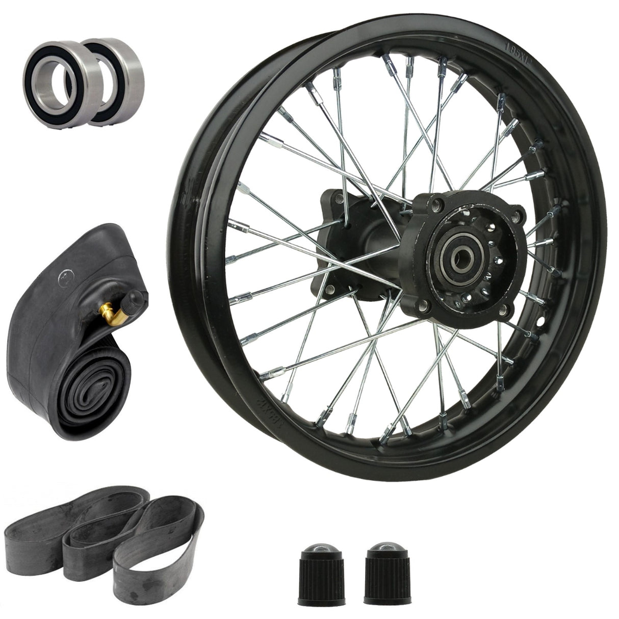 12" Rear Rim Kit for Apollo SSR 125cc XR CRF 70 110 Dirt Bike Motocross Black