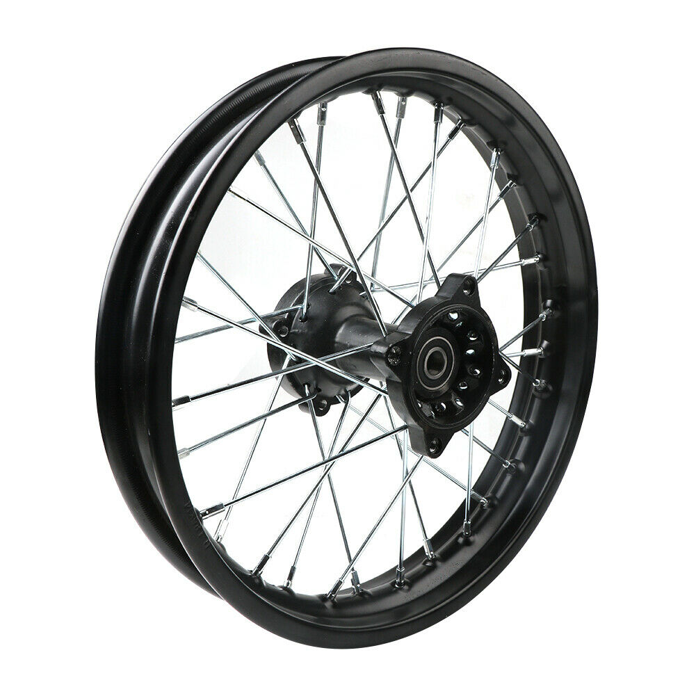 Wheel Rim - Rear 12" and 14" - 12mm and 15mm ID -Version Hub C 14 Wheel / Steel 15mm / Black