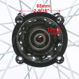 Wheel Rim - Rear 12" and 14" - 12mm and 15mm ID -Version Hub C 14 Wheel / Aluminum 12mm / Chrome