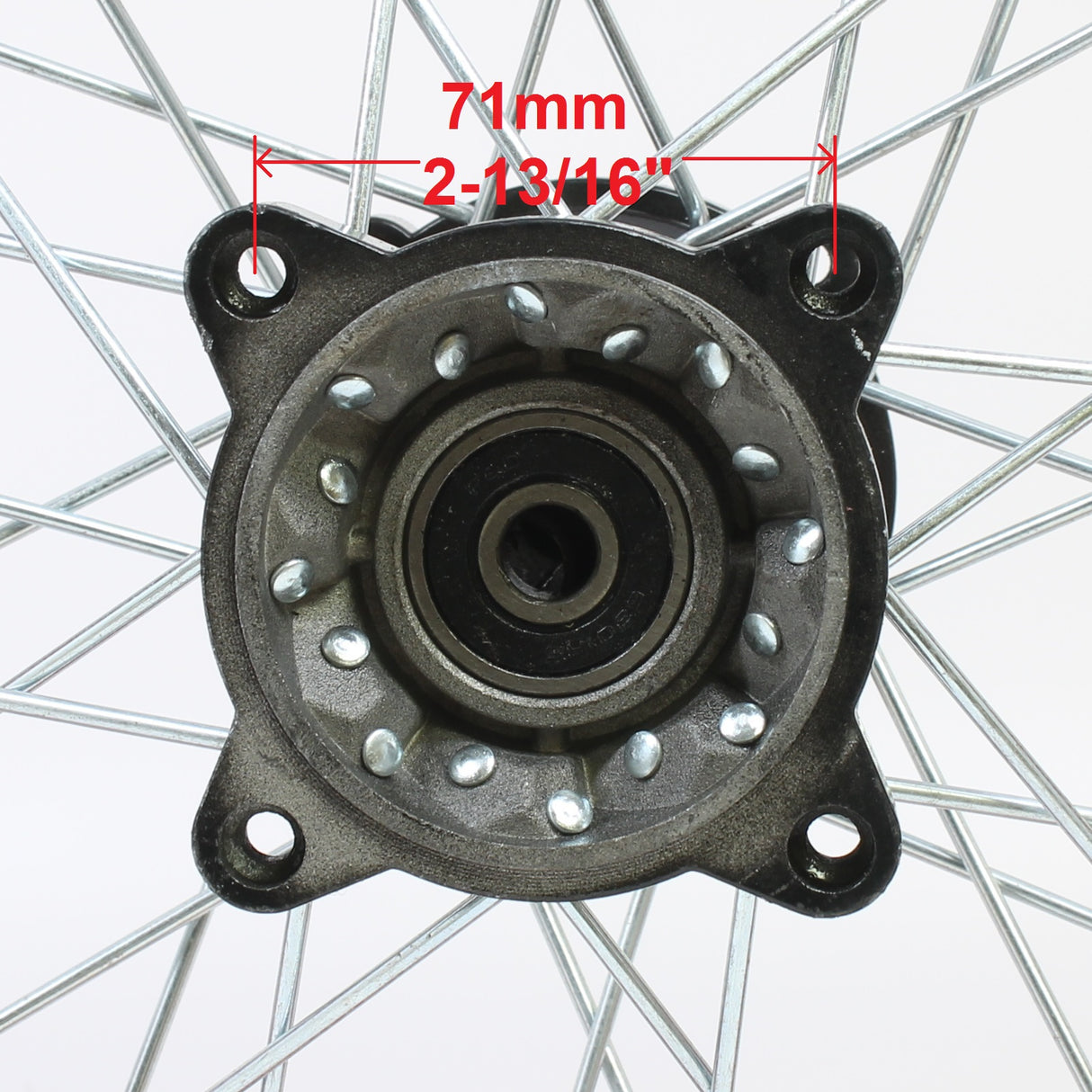 Wheel Rim Assembly - Rear - 16" Steel 15mm ID - Version Hub C - BLACK with Tire and Tube