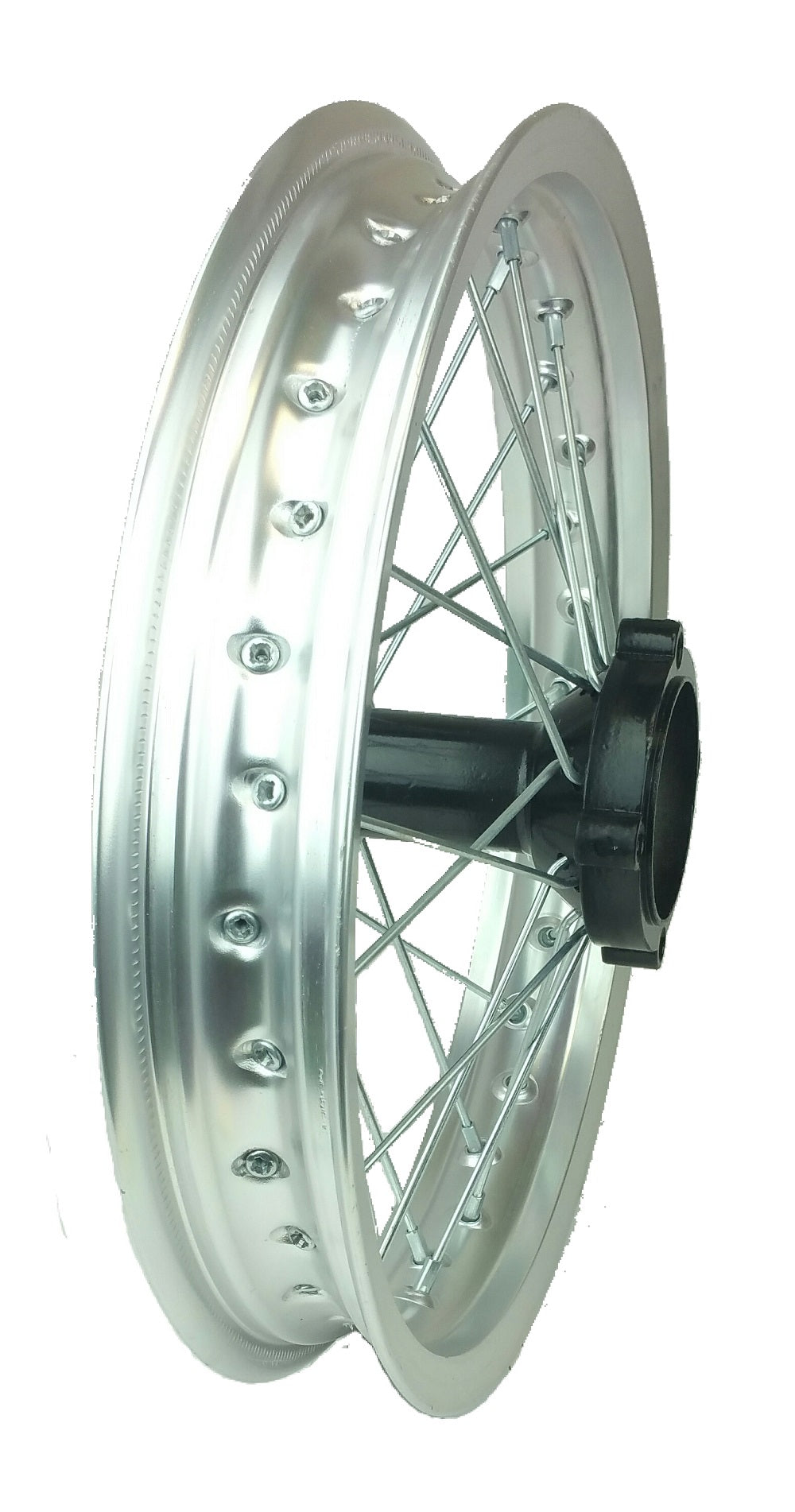 Wheel Rim - Rear 12" and 14" - 12mm and 15mm ID -Version Hub C 14 Wheel / Aluminum 12mm / Chrome