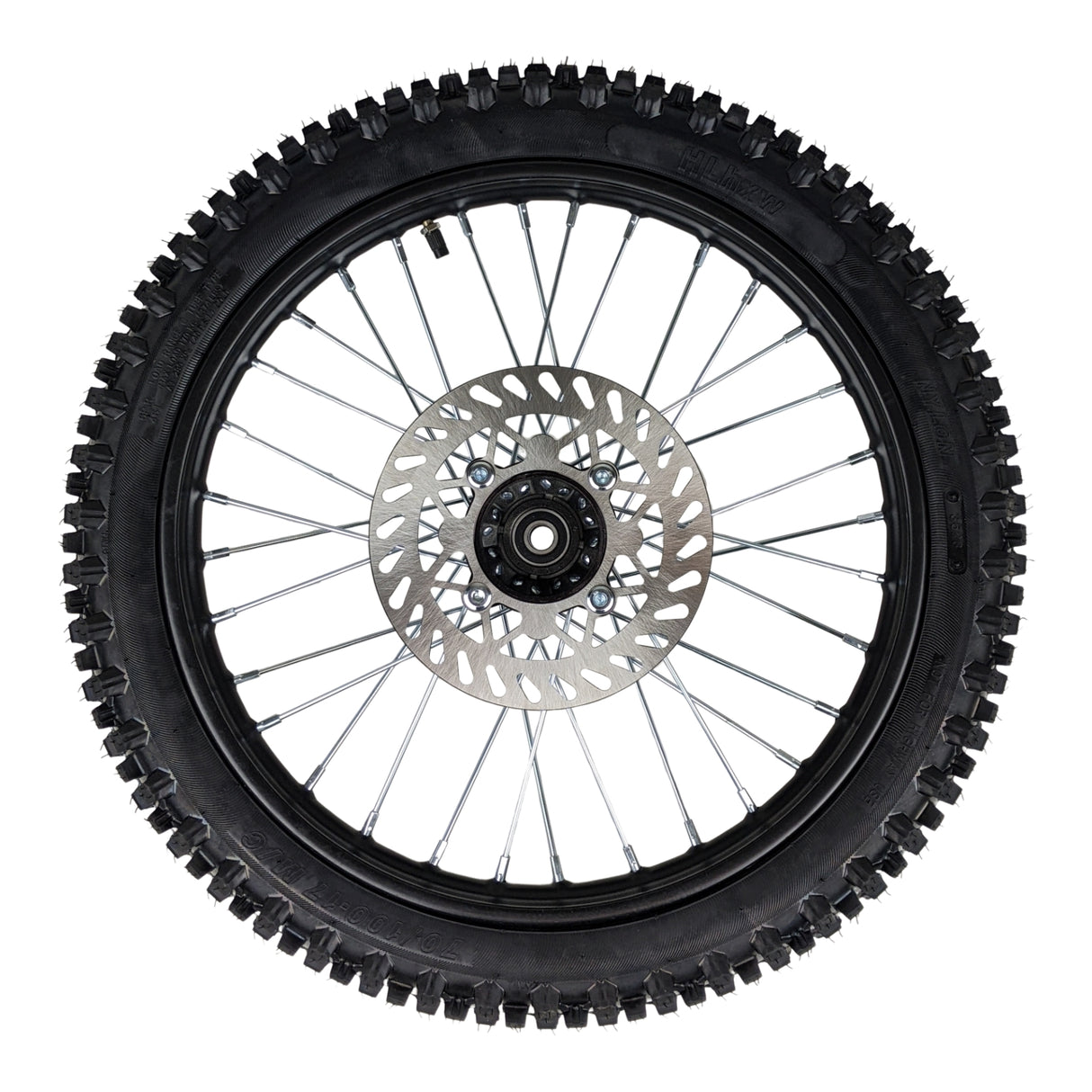 17" x 1.6 - 15mm ID Wheel Rim - 70/100-17 Tire & Tube Assembly - Front -  - 32 Spokes -  Black - Dirt Bike (Tire & Inner Tube included)