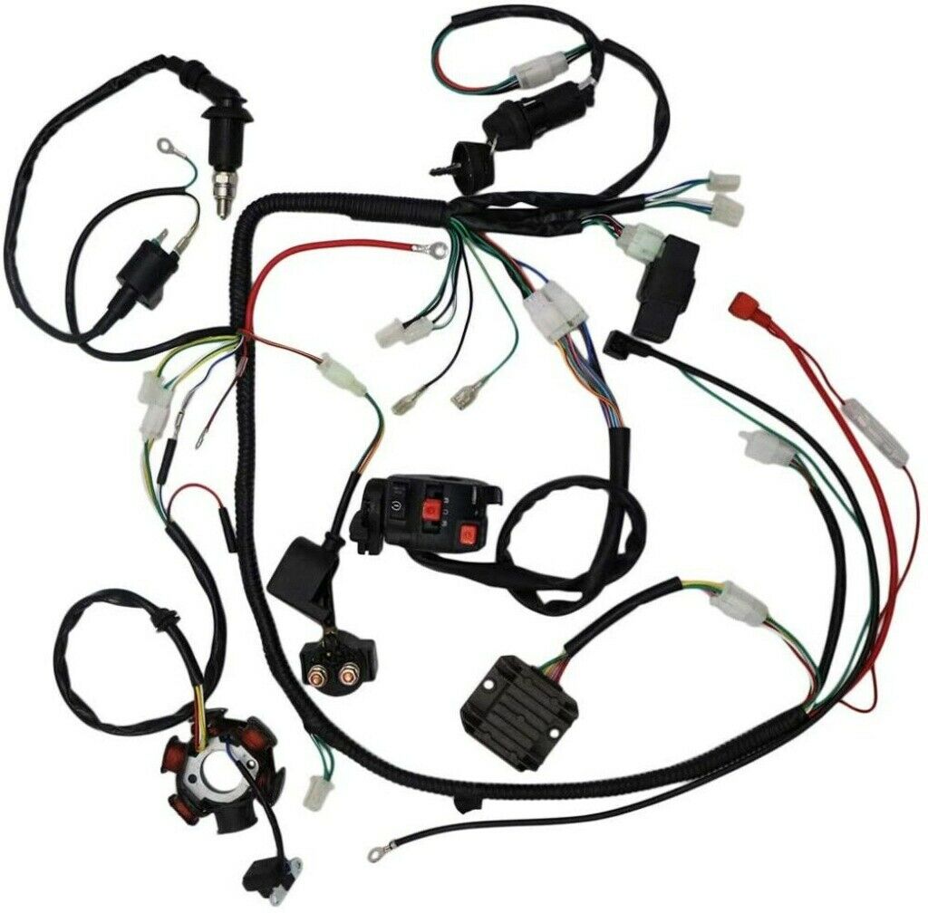Electric Wiring Harness Loom Kit CDI Stator for GY6 125cc 150cc ATV Quad GO Kart