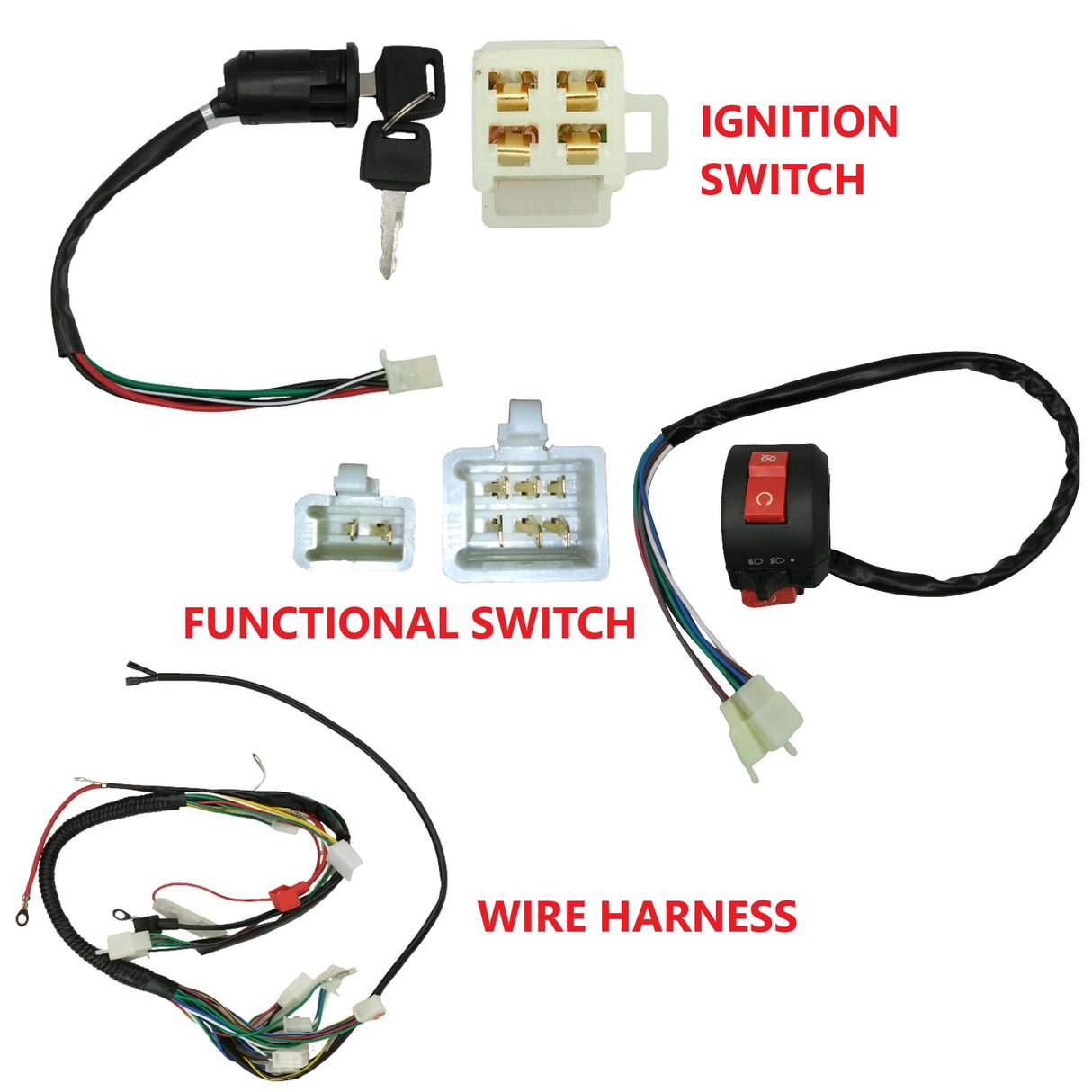 Complete Electrics Wiring Harness Kit for 4-Stroke 50cc-125cc ATV Dirt Bike