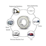 Bearing 6203-Z with Seals - Single Row Radial Ball Bearing Shields - 17x40x12mm - 2Pcs