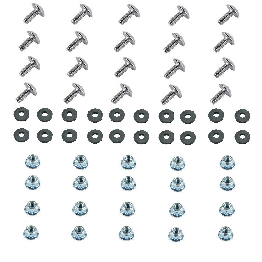Set of 20 - Bolt M6 Washer & Nut Kit - ATV Plastic Body Fender