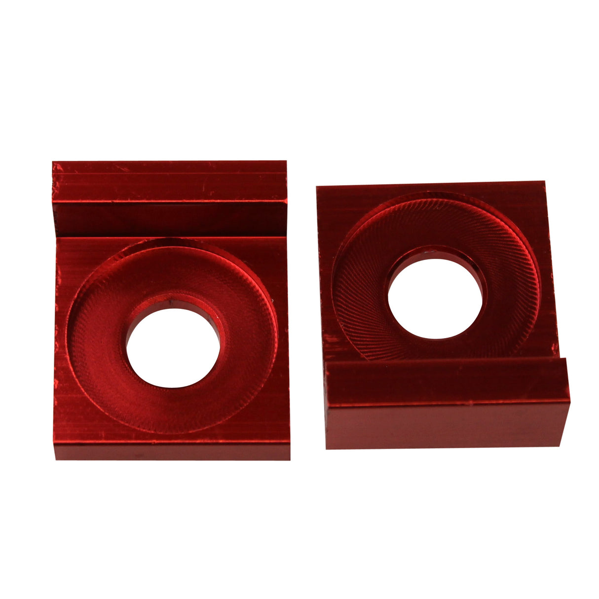 Chain Tensioner Adjuster CNC RED, 12mm L Block, Wheel,  Dirt Pit Bike 110cc 125cc