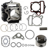 54mm Bore Cylinder Rebuild Kit with Piston Rings Gaskets Pin Compatible with 125cc 4-Stroke Chinese Engines