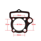 Complete Head & Cylinder Gasket With O-Rings Set for 125cc ATV, Apollo CRF Dirt Bikes 4 Stroke Horizontal Engines - Engine Code 152FMH D7-12E (54mm)