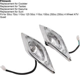 RedCap ATV Headlights 32 Included Bulbs - Set of 2 | Fits 110-250CC Chinese ATVs, Compatible with Honda, Yamaha, Kawasaki, Suzuki | Bolt Hole Spacing 127mm | Taotao Kazuma Sunl 4 Wheeler Parts