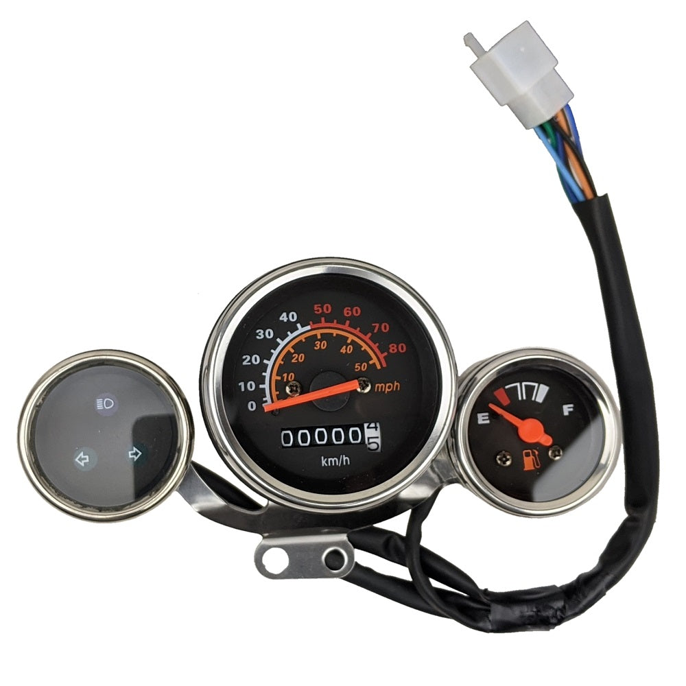 Speedometer Gauge Instrument ClusterÃ‚Â AssyÃ‚Â Gas 80Ã‚Â mph Scooter Retro Style