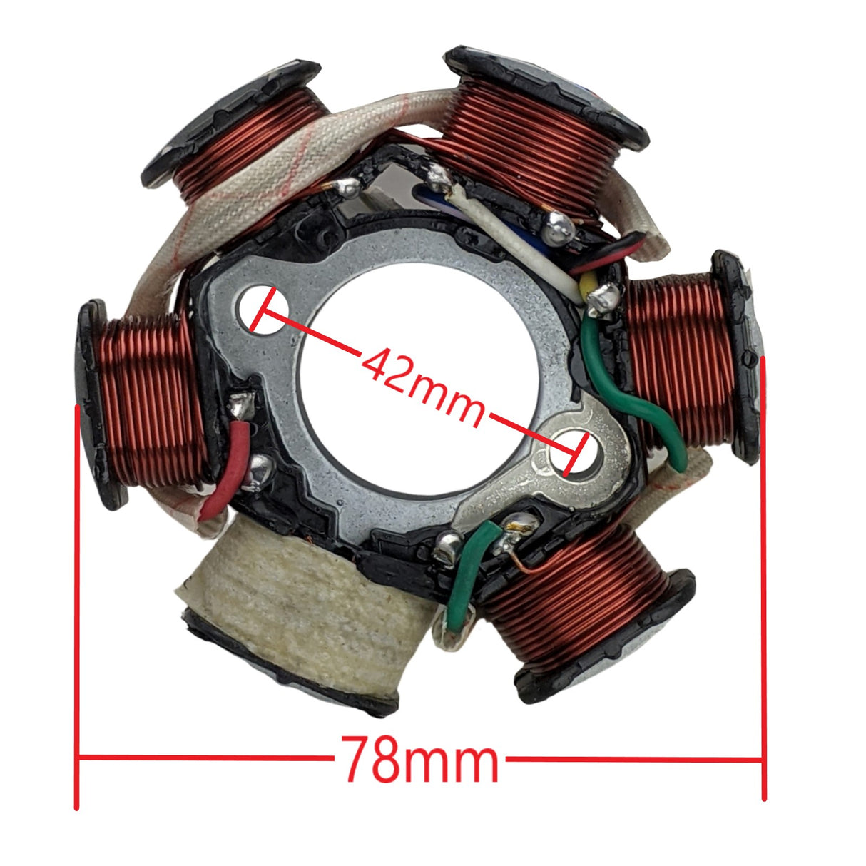 6-Coil 5-Wire Stator Magneto - 50cc-110cc Models - Version JH70-6