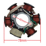 6-Coil 5-Wire Stator Magneto - 50cc-110cc Models - Version JH70-6