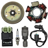 GY6 50cc Ignition Repair Kit 6 Coil Stator Flywheel CDI Coil Spark Plug