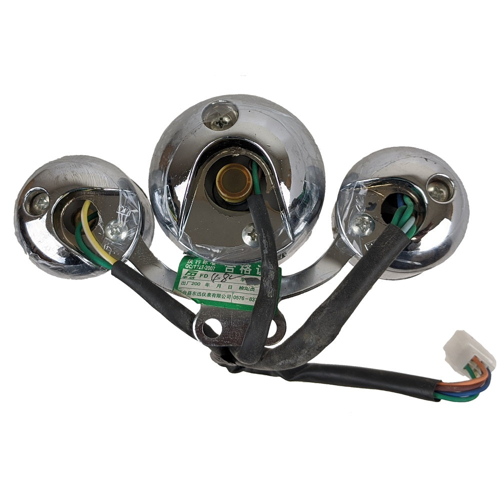 Speedometer Instrument Cluster Gas Gauge Chrome Retro Style Scooter 49cc 50cc