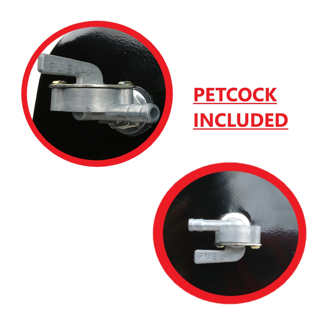 Fuel Gas Tank with Cap Petcock for 110cc 125cc Kandi KD-110GKG-2 KD-110GKT-2 ATK125A GK110 Go Kart
