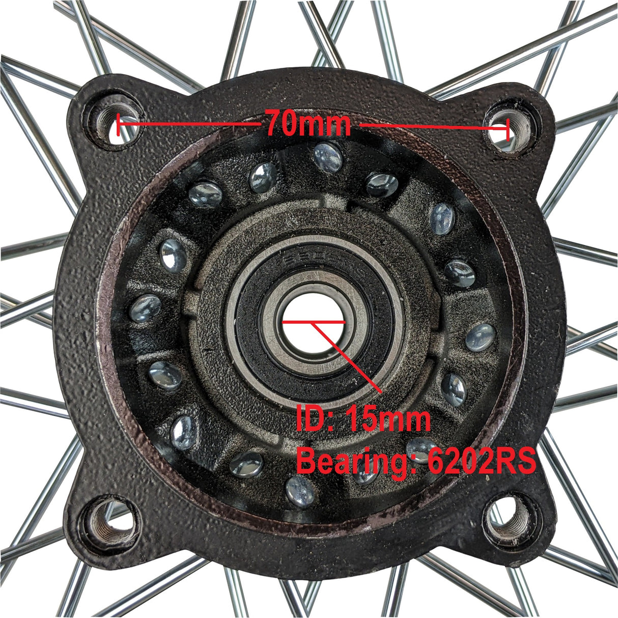 19" x 1.6 - 15mm ID Wheel Rim - 70/100-19 Tire & Tube Assembly - Front -  - 32 Spokes -  Black - Dirt Bike (Tire & Inner Tube included)