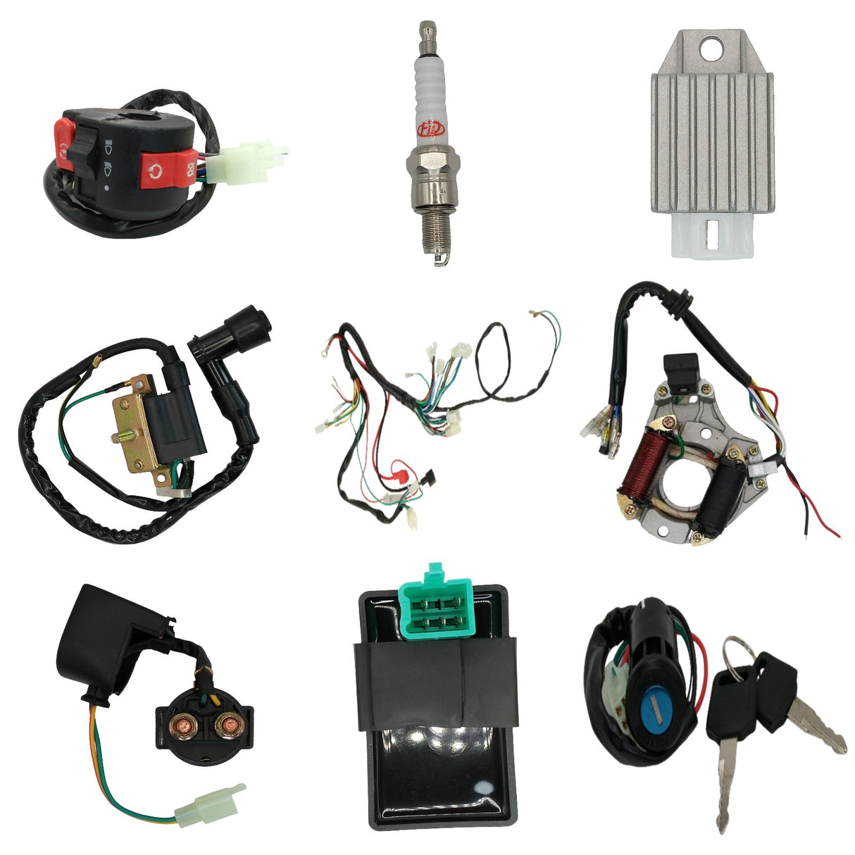 Complete Engine Start Wiring Harness Kit for 50cc-125cc Cougar Cycle Hawk Electric Start ATV
