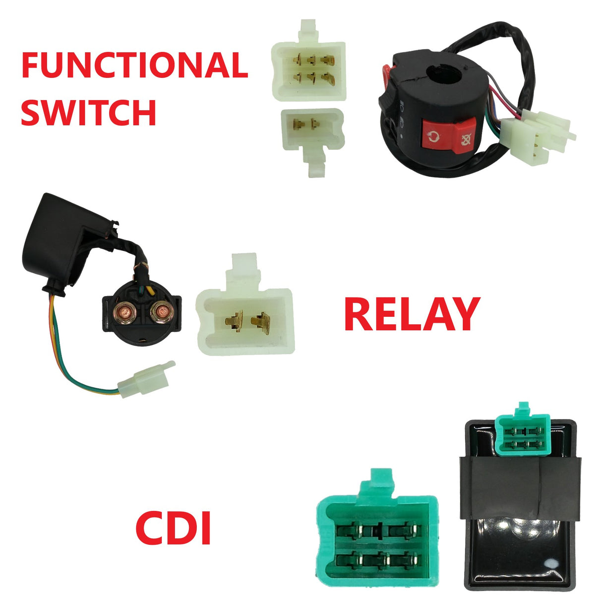 Complete Engine Start Wiring Harness Kit for 50cc-125cc Cougar Cycle Hawk Electric Start ATV