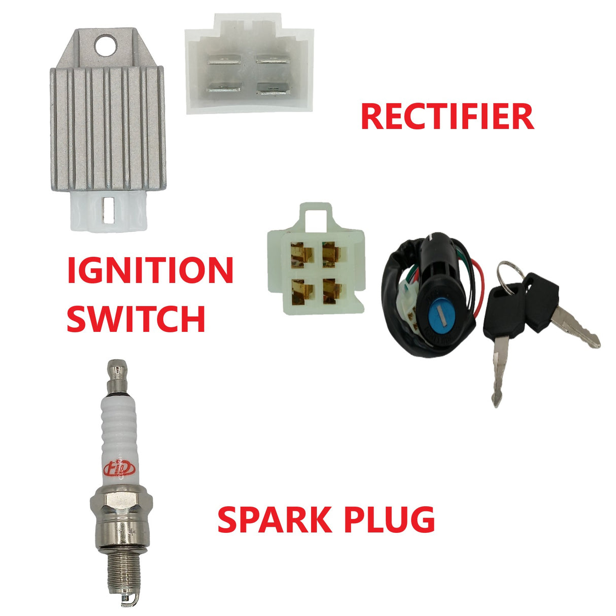 Complete Engine Start Wiring Harness Kit for 50cc-125cc Cougar Cycle Hawk Electric Start ATV